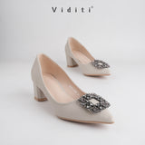 Viditi Crystal Block Heels 4 cm | Sepatu Import Wanita