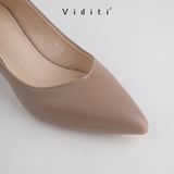 Viditi Freya Leather Block Heels 4 cm | Shoes | Sepatu Import Wanita | Tumit | Hak Tinggi | Polos
