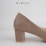 Viditi Freya Leather Block Heels 4 cm | Shoes | Sepatu Import Wanita | Tumit | Hak Tinggi | Polos