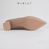 Viditi Freya Leather Block Heels 4 cm | Shoes | Sepatu Import Wanita | Tumit | Hak Tinggi | Polos