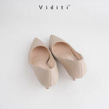 Viditi Esme Leather Heels 4 cm | Shoes | Sepatu Import Wanita | Tumit | Hak Tinggi | Polos | Pesta