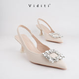 Viditi Ciara Sling Back Heels 5 cm | Shoes | Sepatu Import Wanita | Wedding | Wisuda | Seserahan