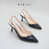 Valencia Glossy Sling Back Heels 7 cm by Viditi