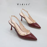 Valencia Glossy Sling Back Heels 7 cm by Viditi