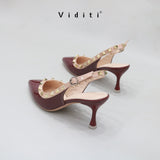 Valencia Glossy Sling Back Heels 7 cm by Viditi