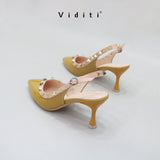 Valencia Glossy Sling Back Heels 7 cm by Viditi