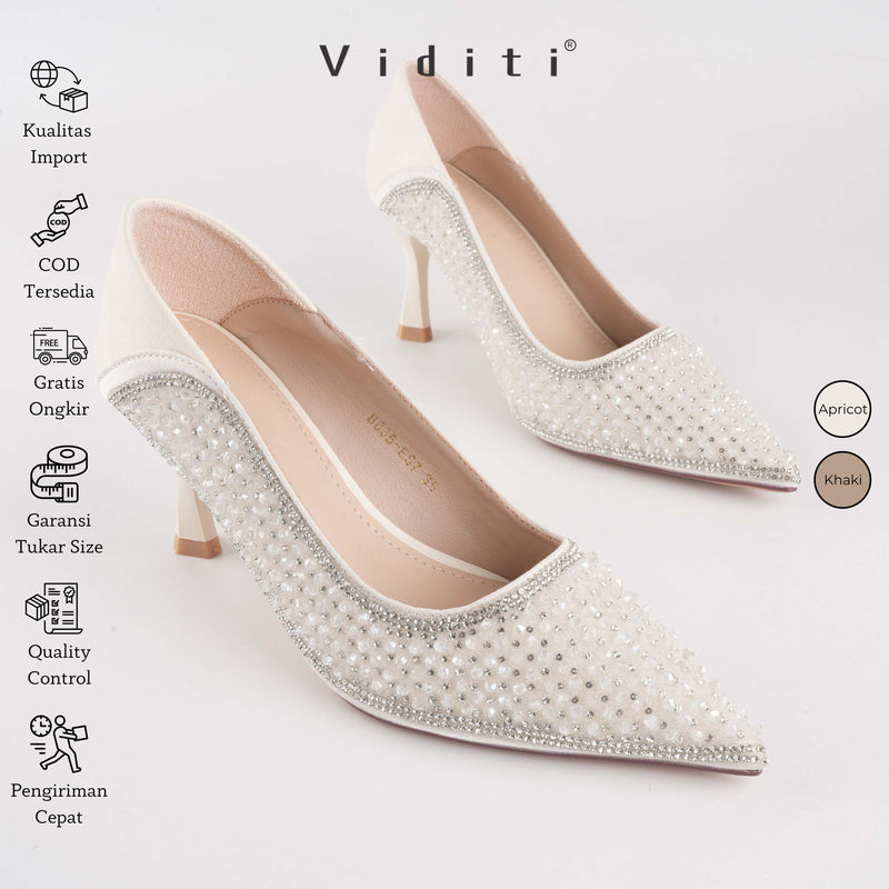 Viditi Seren Heels 7 cm | Shoes | Sepatu Import Wanita | Wedding | Nikahan | Wisuda | Seserahan
