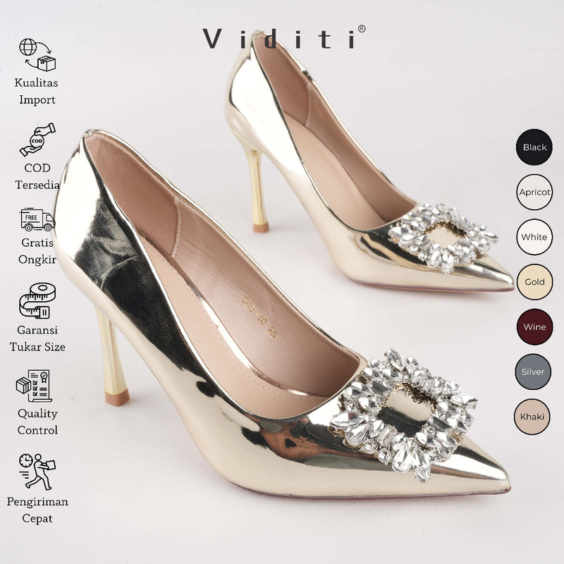 Viditi Nancy High Heels 9 cm | Shoes | Sepatu Import Wanita | Hak Tinggi | Pesta | Wedding