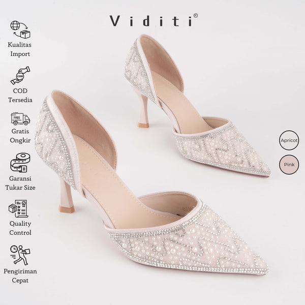Viditi Amelie Heels 7 cm | Shoes | Sepatu Import Wanita | Hak Tinggi | Pesta | Wedding