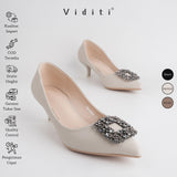 Viditi Crystal Heels 4 cm | Shoes | Sepatu Import Wanita | Tumit | Hak Tinggi | Wedding | Seserahan
