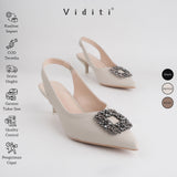 Viditi Crystal Sling Back Heels 4 cm | Shoes | Sepatu Import Wanita | Tumit | Hak Tinggi
