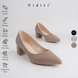 Viditi Freya Leather Block Heels 4 cm | Shoes | Sepatu Import Wanita | Tumit | Hak Tinggi | Polos