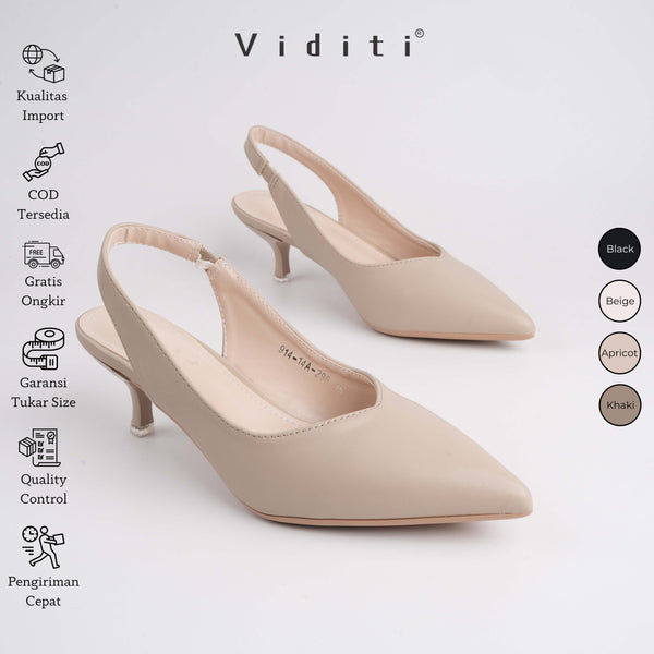 Viditi Miya Leather Heels 4 cm | Shoes | Sepatu Import Wanita | Hak Tinggi | Pesta