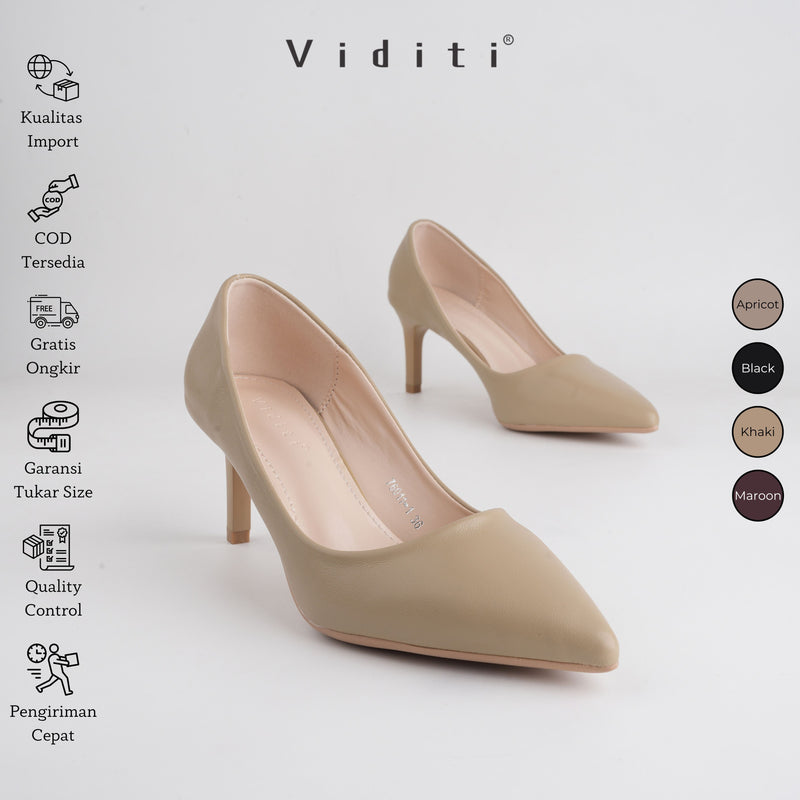 Viditi Luna Heels 7 cm | Shoes | Sepatu Import Wanita | Tumit | Hak Tinggi | Polos | Pesta | Wedding