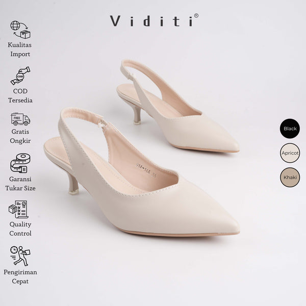 Viditi Miya Doff Heels 4 cm | Shoes | Sepatu Import Wanita | Wedding | Nikahan | Polos | Kerja