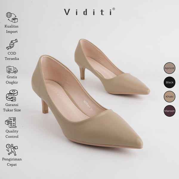 Viditi Luna Heels 5 cm | Shoes | Sepatu Import Wanita | Tumit | Hak Tinggi | Polos | Pesta | Wedding