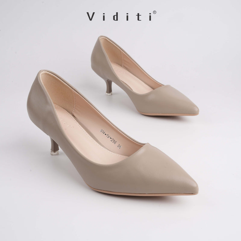 Viditi Esme Leather Heels 4 cm | Shoes | Sepatu Import Wanita | Tumit | Hak Tinggi | Polos | Pesta