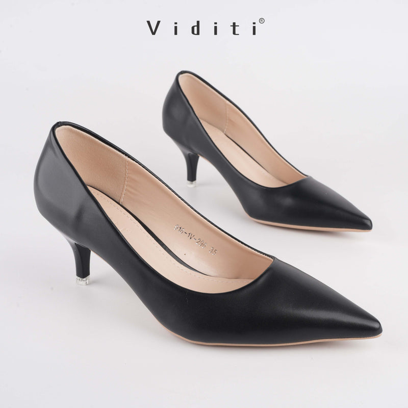 Viditi Grace Leather Heels 6 cm | Shoes | Sepatu Import Wanita | Tumit | Hak Tinggi | Polos | Pesta