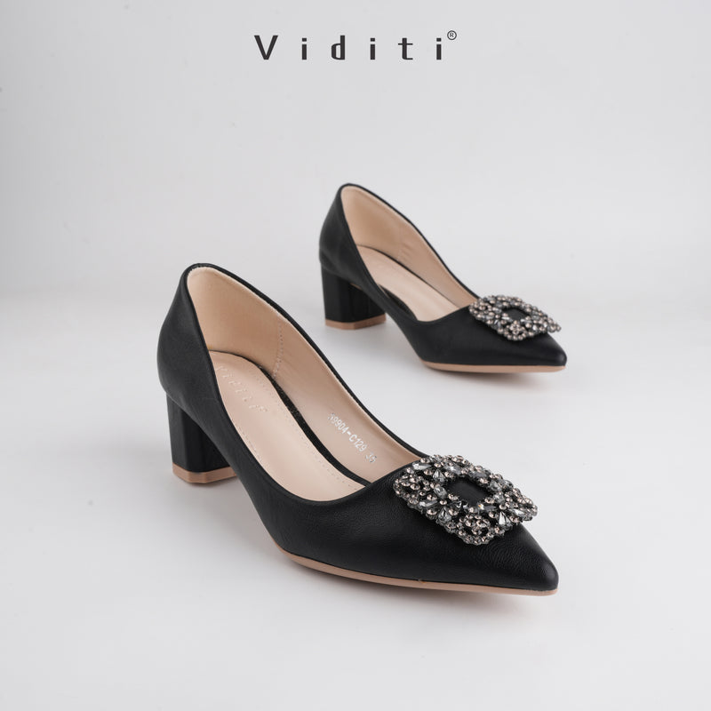 Viditi Crystal Block Heels 4 cm | Sepatu Import Wanita