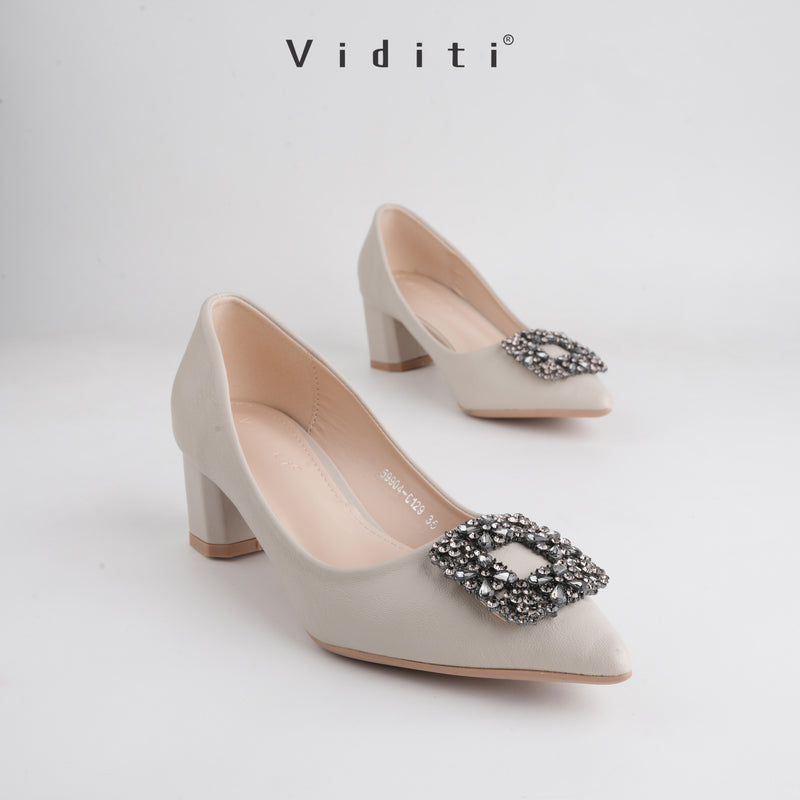 Viditi Crystal Block Heels 4 cm | Sepatu Import Wanita