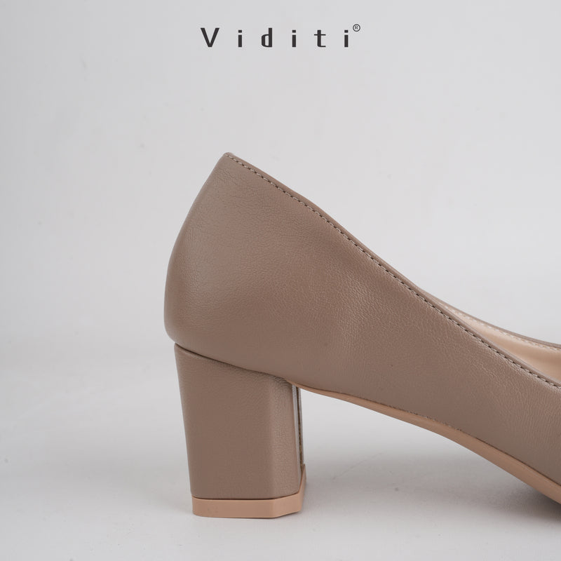 Viditi Freya Leather Block Heels 4 cm | Shoes | Sepatu Import Wanita | Tumit | Hak Tinggi | Polos