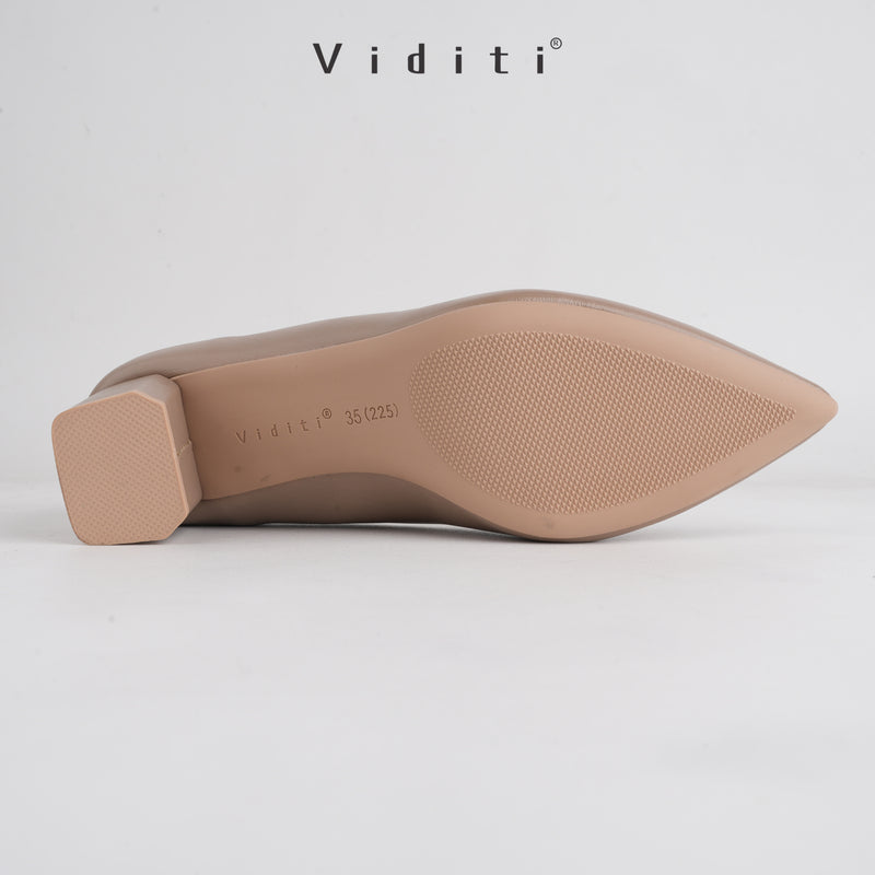 Viditi Freya Leather Block Heels 4 cm | Shoes | Sepatu Import Wanita | Tumit | Hak Tinggi | Polos