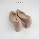 Viditi Freya Leather Block Heels 4 cm | Shoes | Sepatu Import Wanita | Tumit | Hak Tinggi | Polos