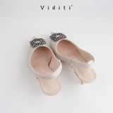 Viditi Crystal Sling Back Heels 4 cm | Shoes | Sepatu Import Wanita | Tumit | Hak Tinggi