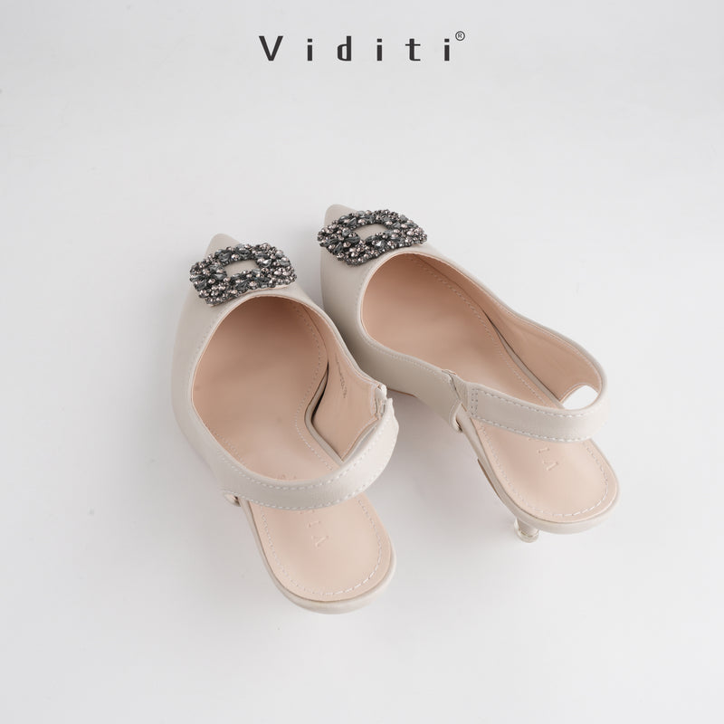 Viditi Crystal Sling Back Heels 4 cm | Shoes | Sepatu Import Wanita | Tumit | Hak Tinggi