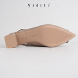 Viditi Crystal Sling Back Block Heels 4 cm | Shoes | Sepatu Import Wanita Pesta | Wisuda | Seserahan