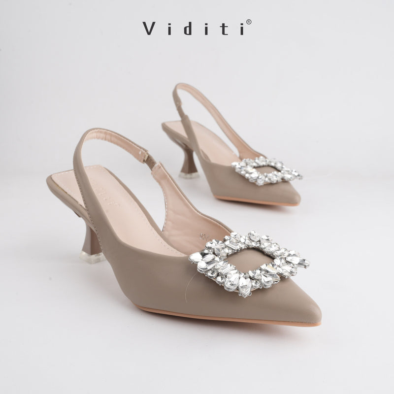 Viditi Ciara Sling Back Heels 5 cm | Shoes | Sepatu Import Wanita | Wedding | Wisuda | Seserahan