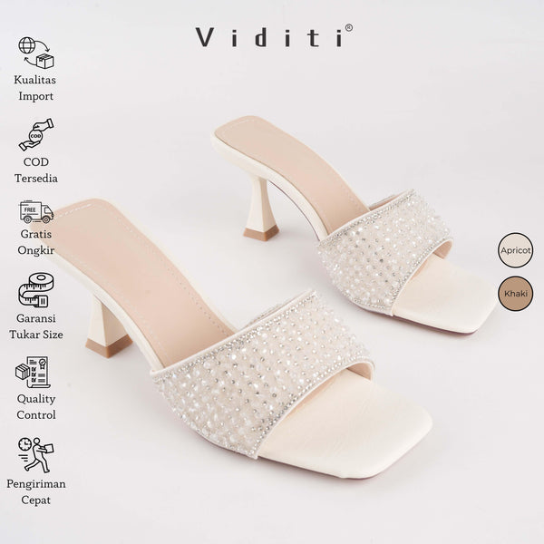 Viditi Lorine Sandal 7 cm | Shoes | Sendal Import Wanita | Santai | Jalan | Harian | Block Heels
