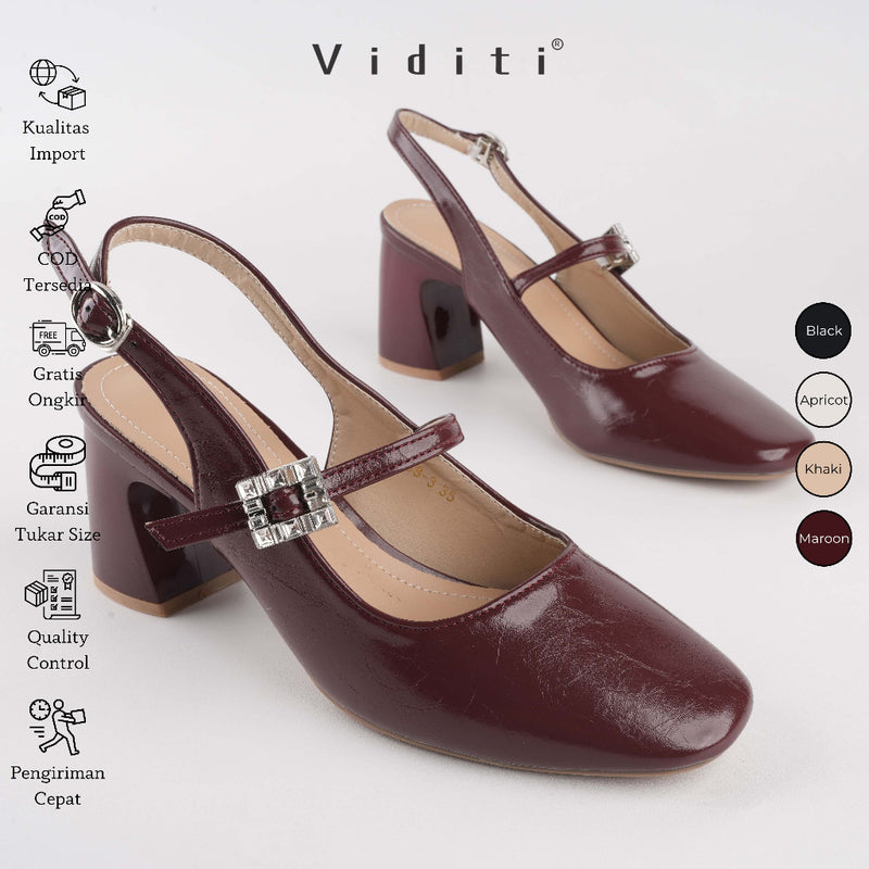 Viditi Annie Block Heels 7 cm | Shoes | Sepatu Import Wanita | Nikahan | Wisuda | Sangjit | Prewed