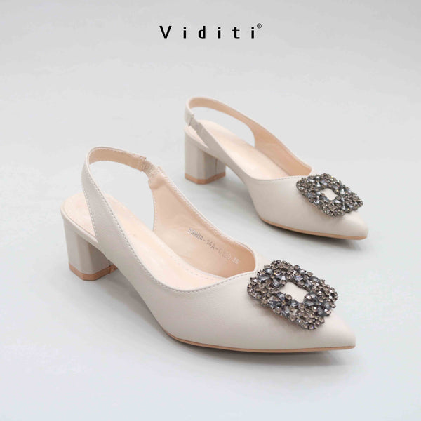 Crystal Sling Back Block Heels By Viditi