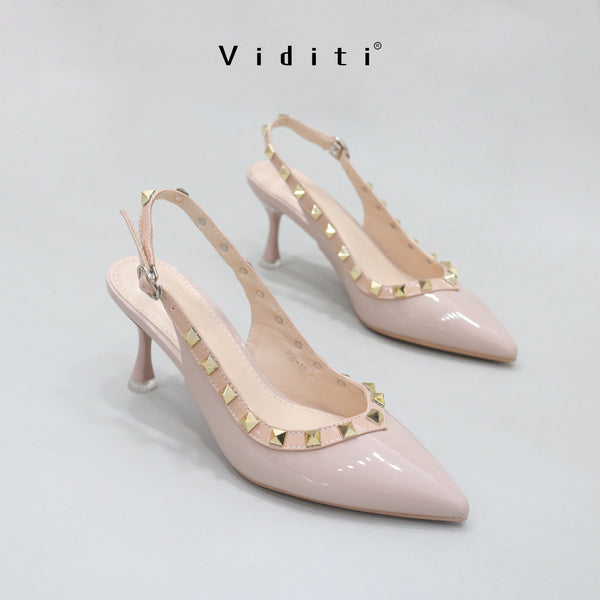 Valencia Glossy Sling Back Heels 7 cm by Viditi