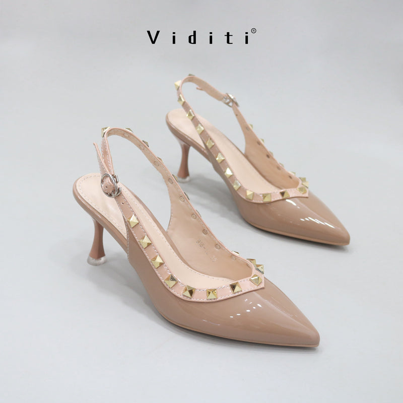 Valencia Glossy Sling Back Heels 7 cm by Viditi